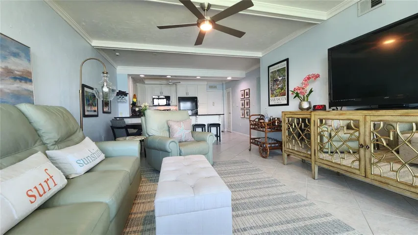 This is a view from living room back towards the dining area and the kitchen
