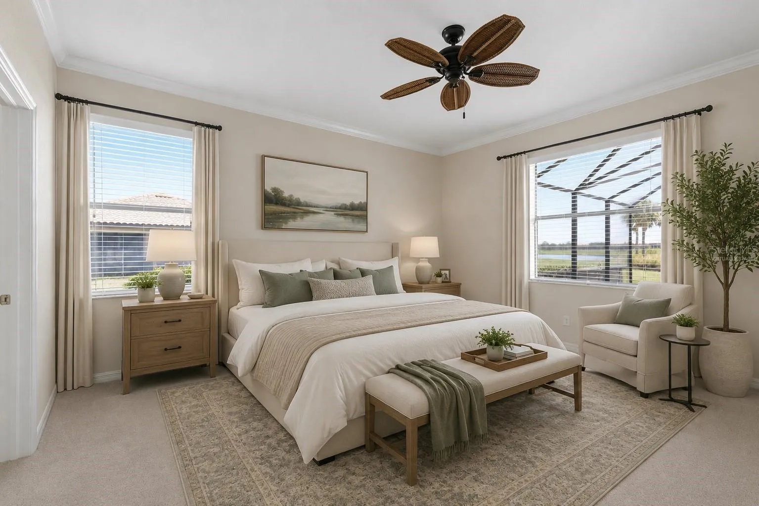 Virtually Staged Primary Suite