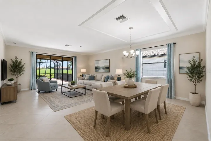 Virtually Staged Living Dining Combo