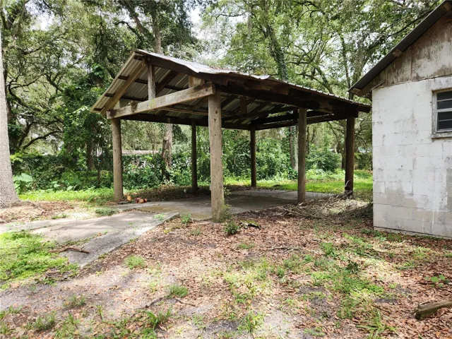 POLE BARN AND BLOCK STORAGE SHED