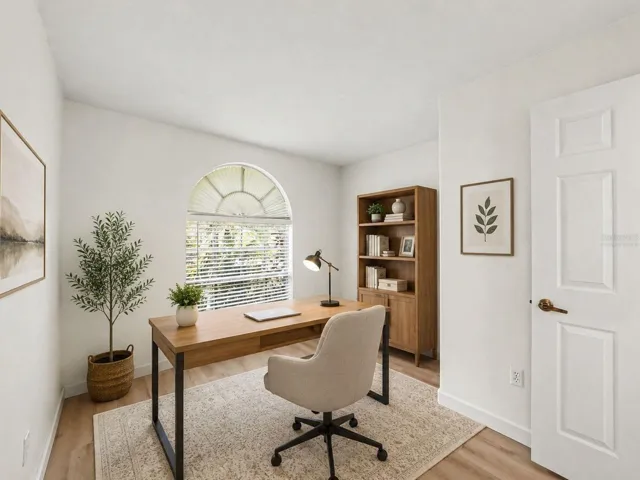 bedroom 2 virtually staged as an office