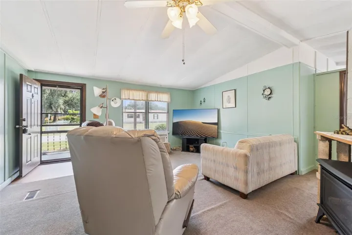 Spacious Living Room features a propane stove