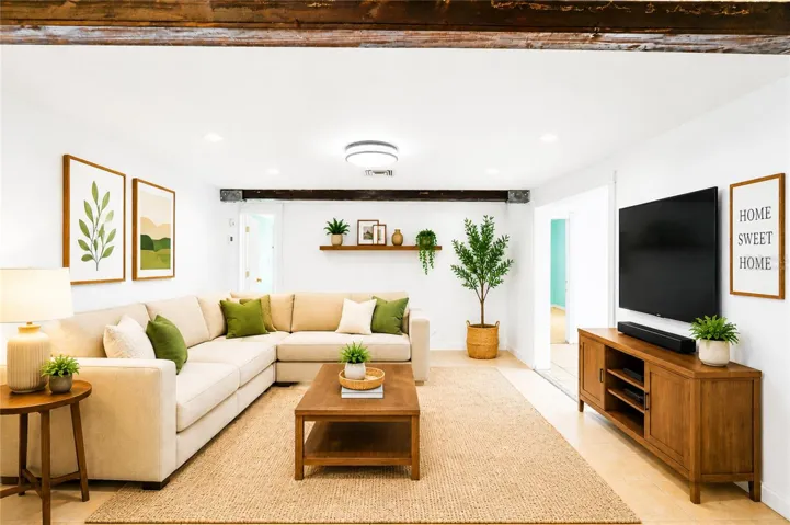 living room virtually staged