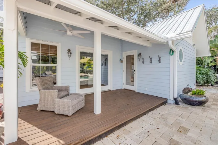 Pool House deck overlooking pool