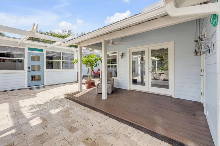 Pool House deck overlooking pool
