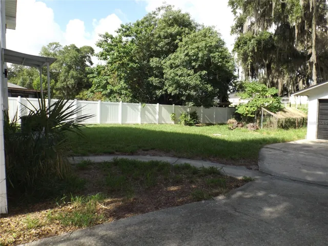 back yard view from driveway
