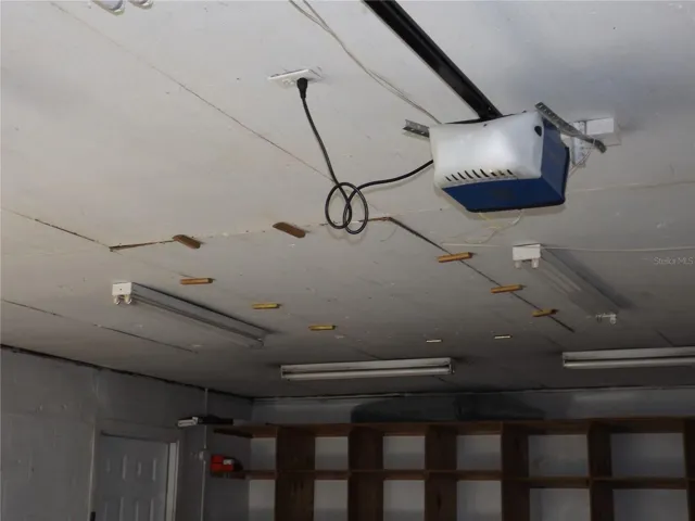 Entrance to garage attick storage area