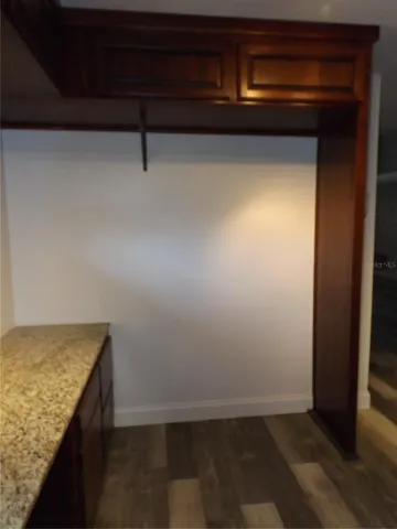 inside clothes hanging space