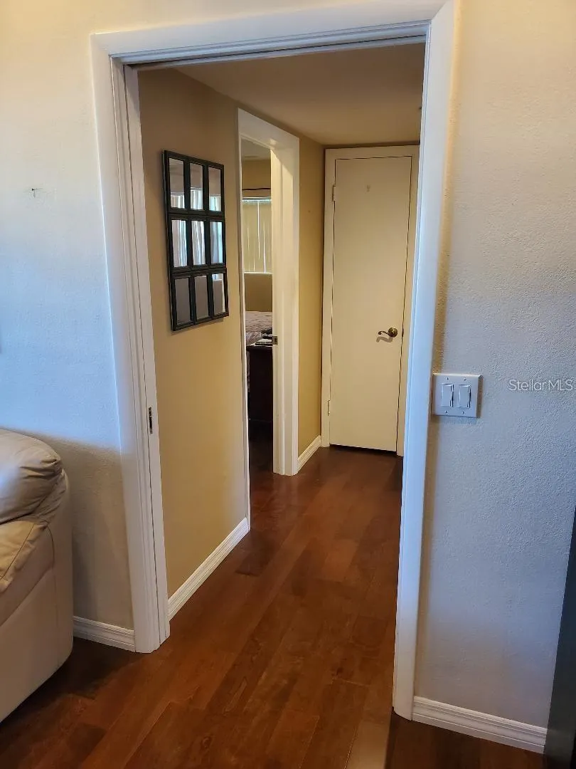 Pocket door to back bedrooms
