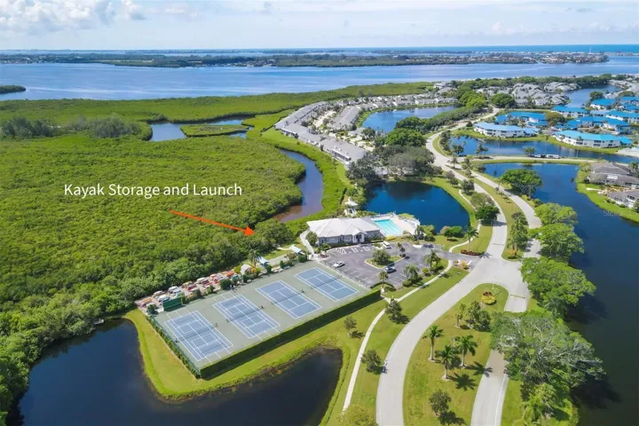 Main Association Club House, Junior Olympic size Pool, Tennis/Pickle Ball Courts, Kayak Racks and Launch Area