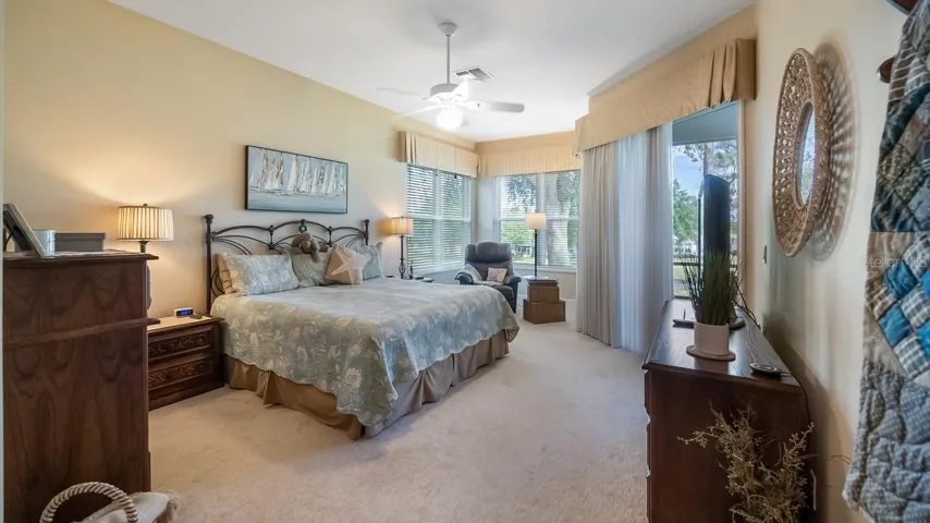 Large Spacious Primary Bedroom Overlooking the Golf Course