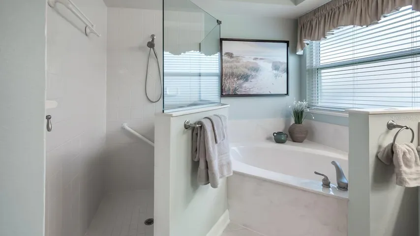 Primary Bathroom With Garden Tub and Walk In Shower