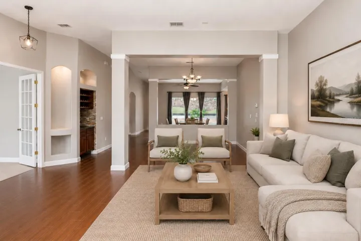 Virtually staged Living Room