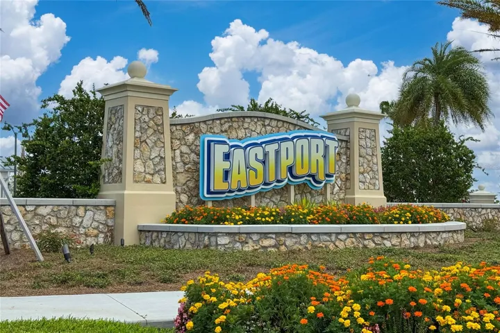 Eastport community sign in The Villages, Florida.