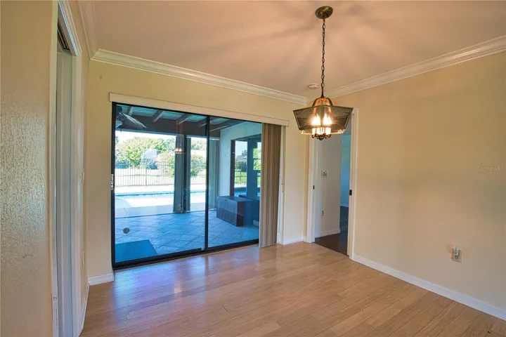 Chandelier enables a dining room