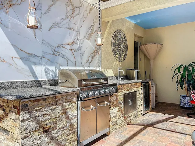 Custom Stone Summer Kitchen