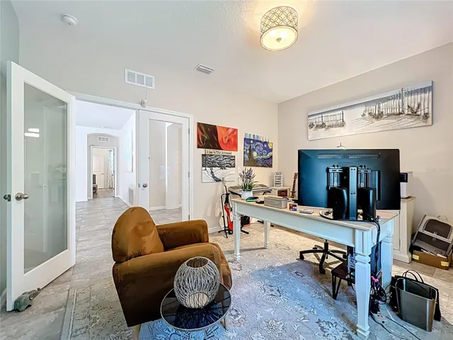Office/Den with Double Full Pane Glass Doors