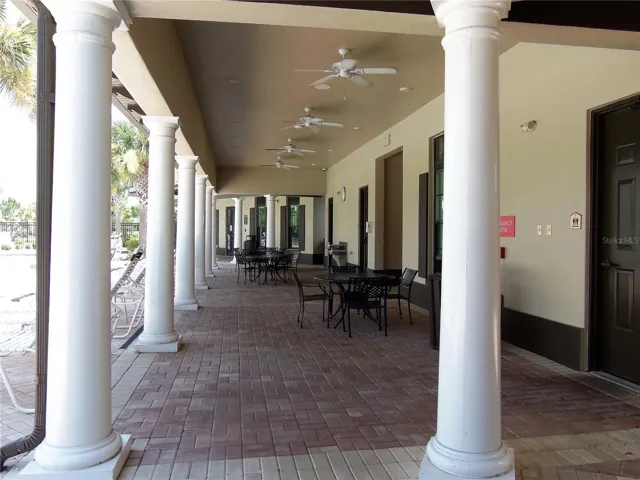 Shade with Tables by Pool