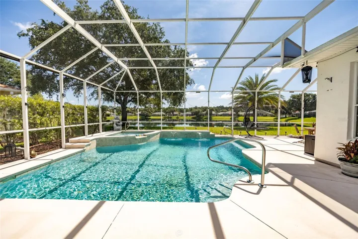 Heated pool with spa