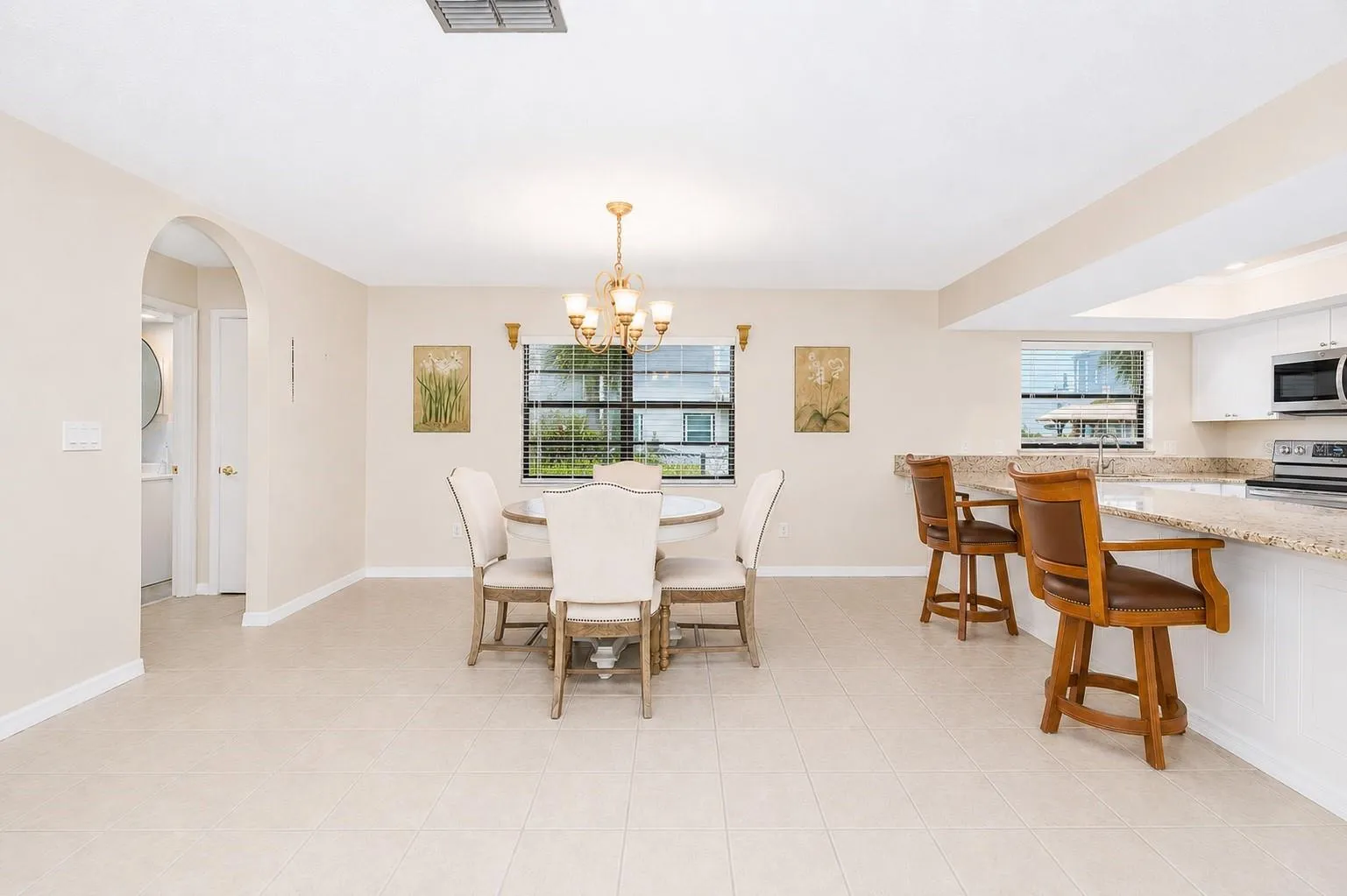 Dining and kitchen.