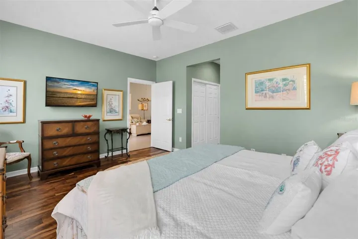 Primary bedroom , king size bed, wheelchair accessible, TV included.