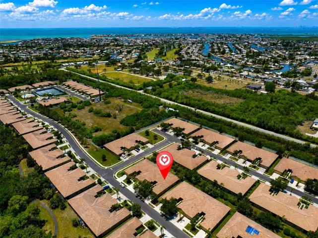 Coastal suburban neighborhood with