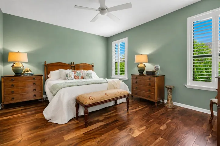 Primary bedroom split from other bedrooms.