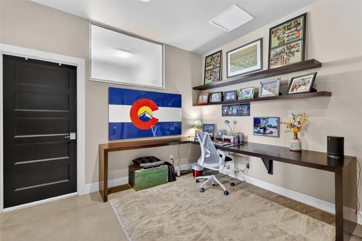 Dedicated Office Space with Door to Laundry Room
