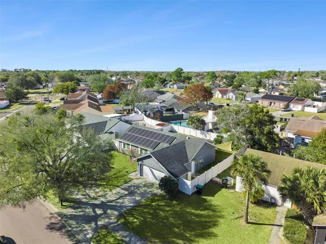 Aerial view of neighborhood