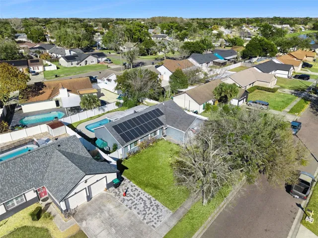 Aerial view of neighborhood