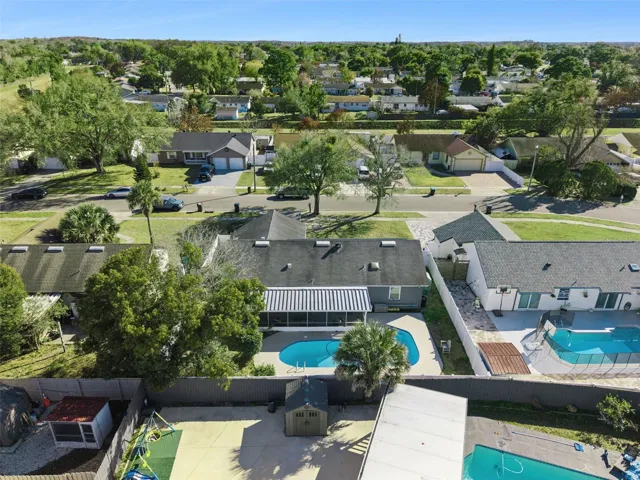 Aerial view of back of home