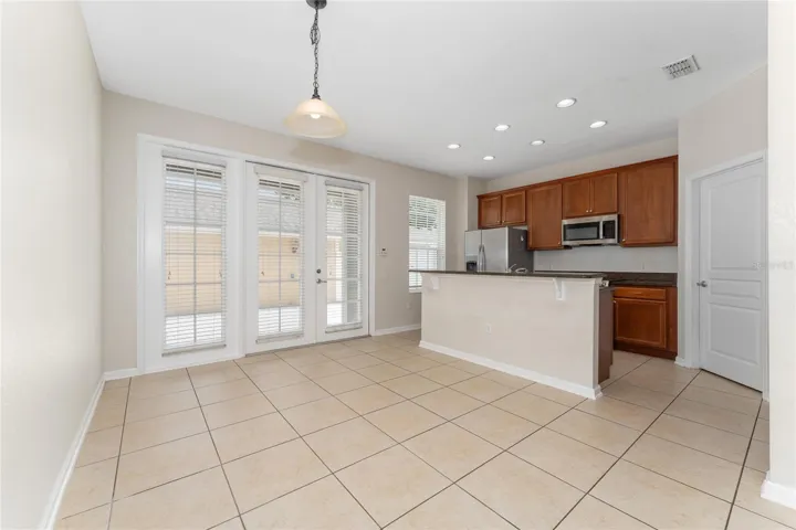 Dining room and kitchen