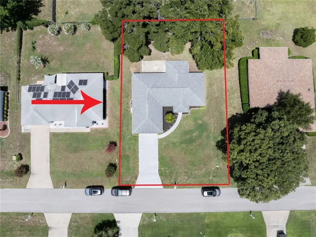 Property lines of house