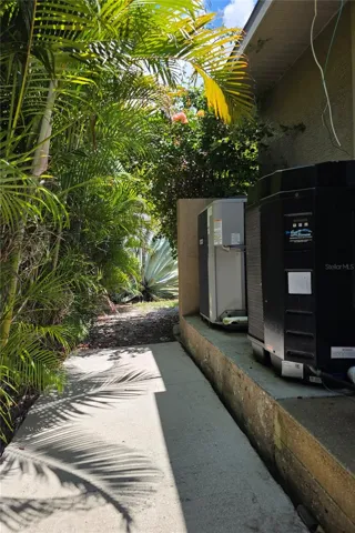 Pool equipment access - west side of home