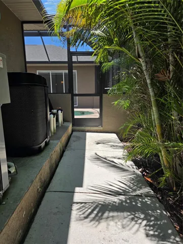 Pool equipment and access to courtyard