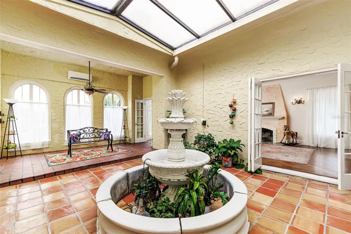 French doors surrounding the courtyard