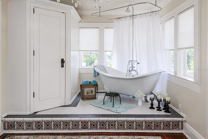 Clawfoot tub with a view
