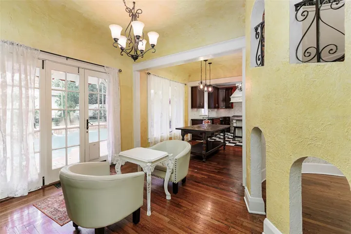 Breakfast room with French doors leading to Pool