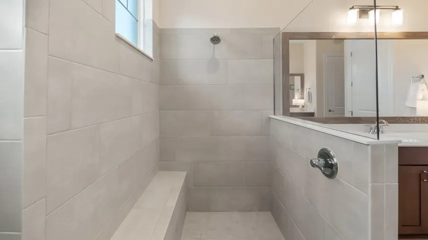 Spacious Shower with Bench