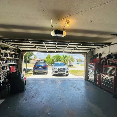 garage - extra wide to allow for tool benches and shelving