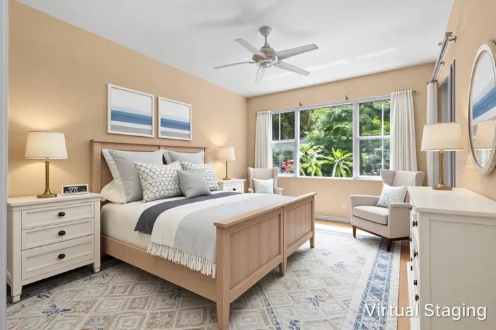 Virtually staged primary suite