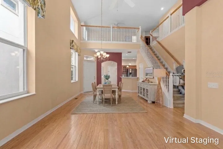 Virtually staged dining room