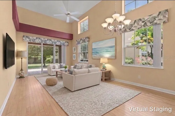 Virtually staged living room.