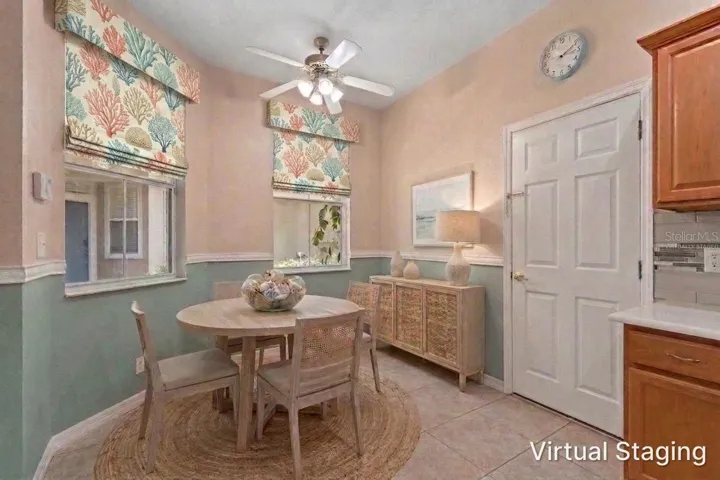 Virtually staged breakfast nook