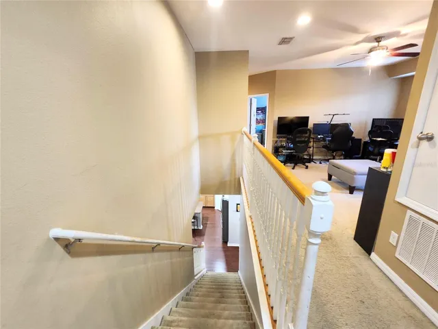 Upstairs opens into enormous loft!