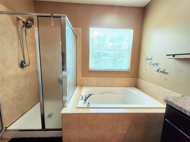 Garden tub with separate shower