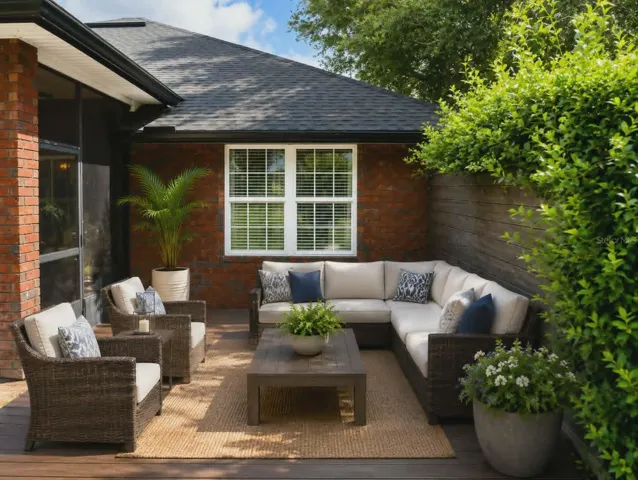 outdoor furniture has been virtually added