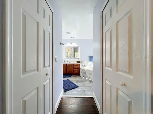Primary bath and 2 walkin closets
