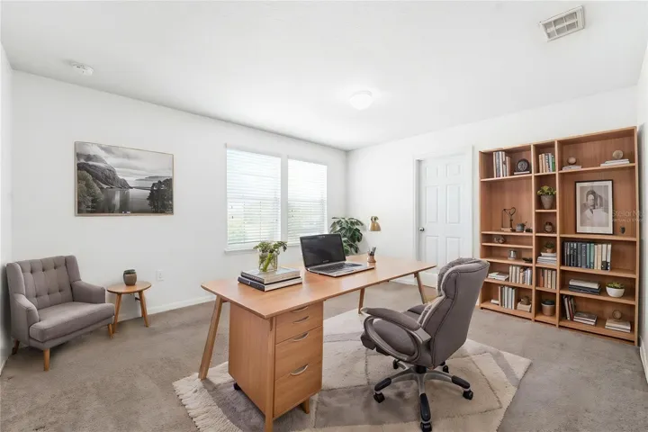 3rd Bedroom/Office with walk-in closet. virtually staged