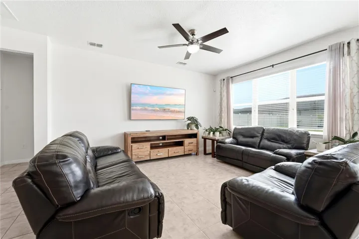 Family Room with hallway to the Primary Suite